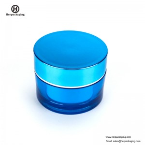 Vaso cosmetico del contenitore della parete doppia del barattolo cosmetico blu brillante vuoto rotondo di HXL212